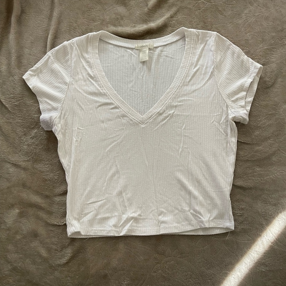 Bozzolo White Crop Fitted Tee